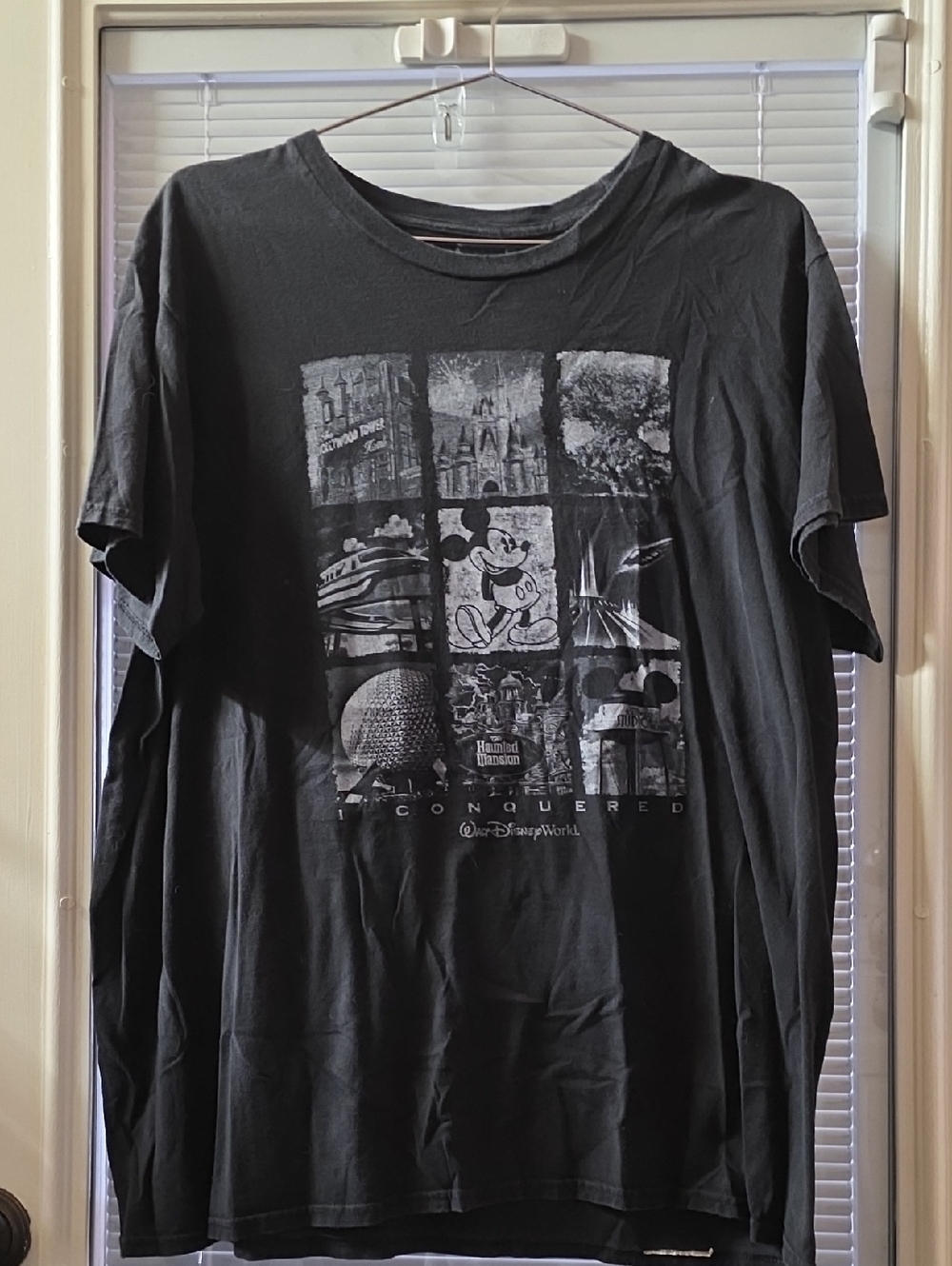 Disney Black Graphic Tee with Grey Disney Montage